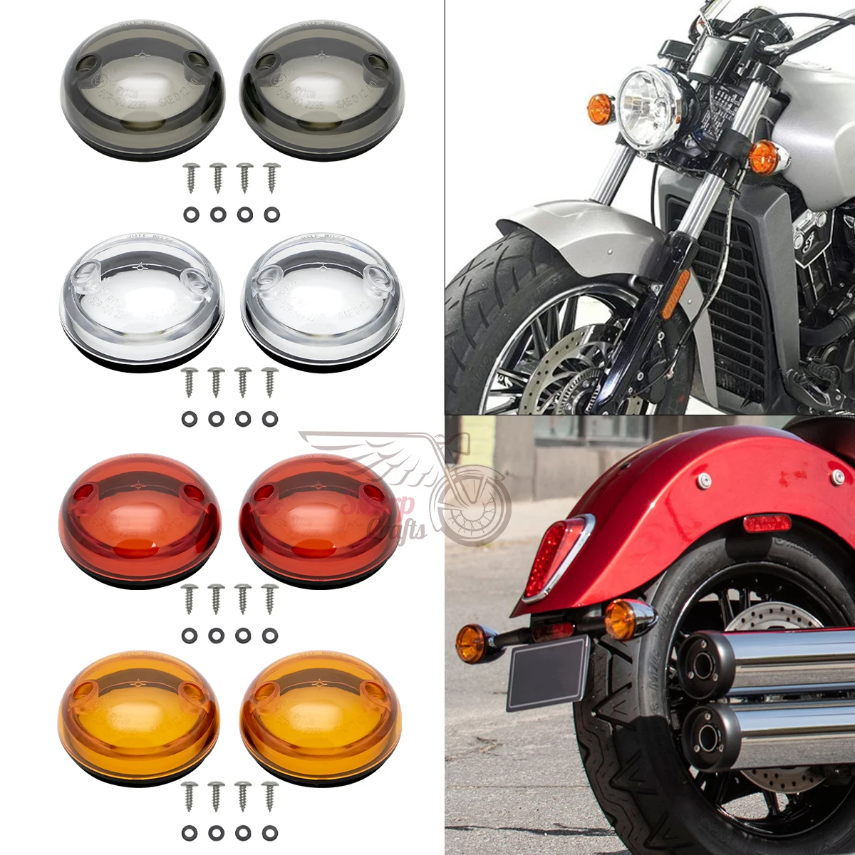 Motorcycle Front Rear Turn Signal Lens Indicator Cover For Indian Scout Sixty ABS 100th Anniversary Accessories Replacement