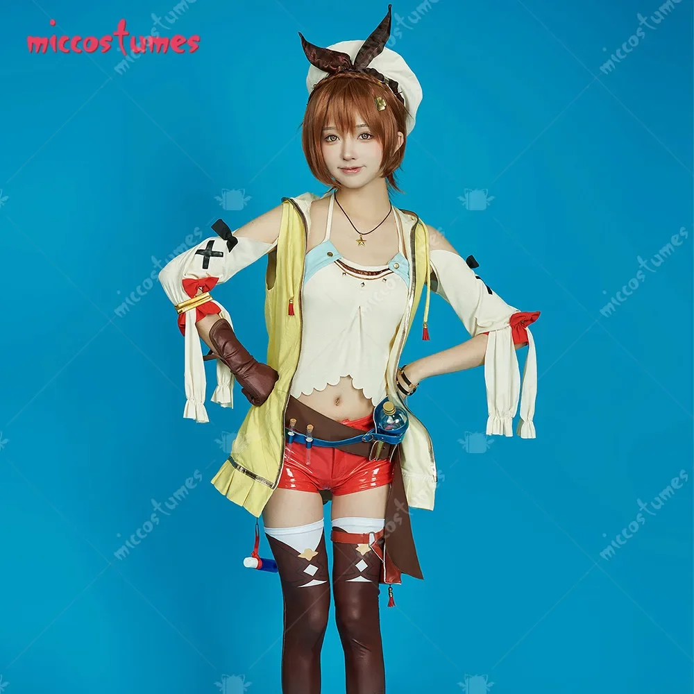 COSPLAY.FM Women Game Cosplay Costume Top and Shorts with Coat Socks for Comic Con Haloween