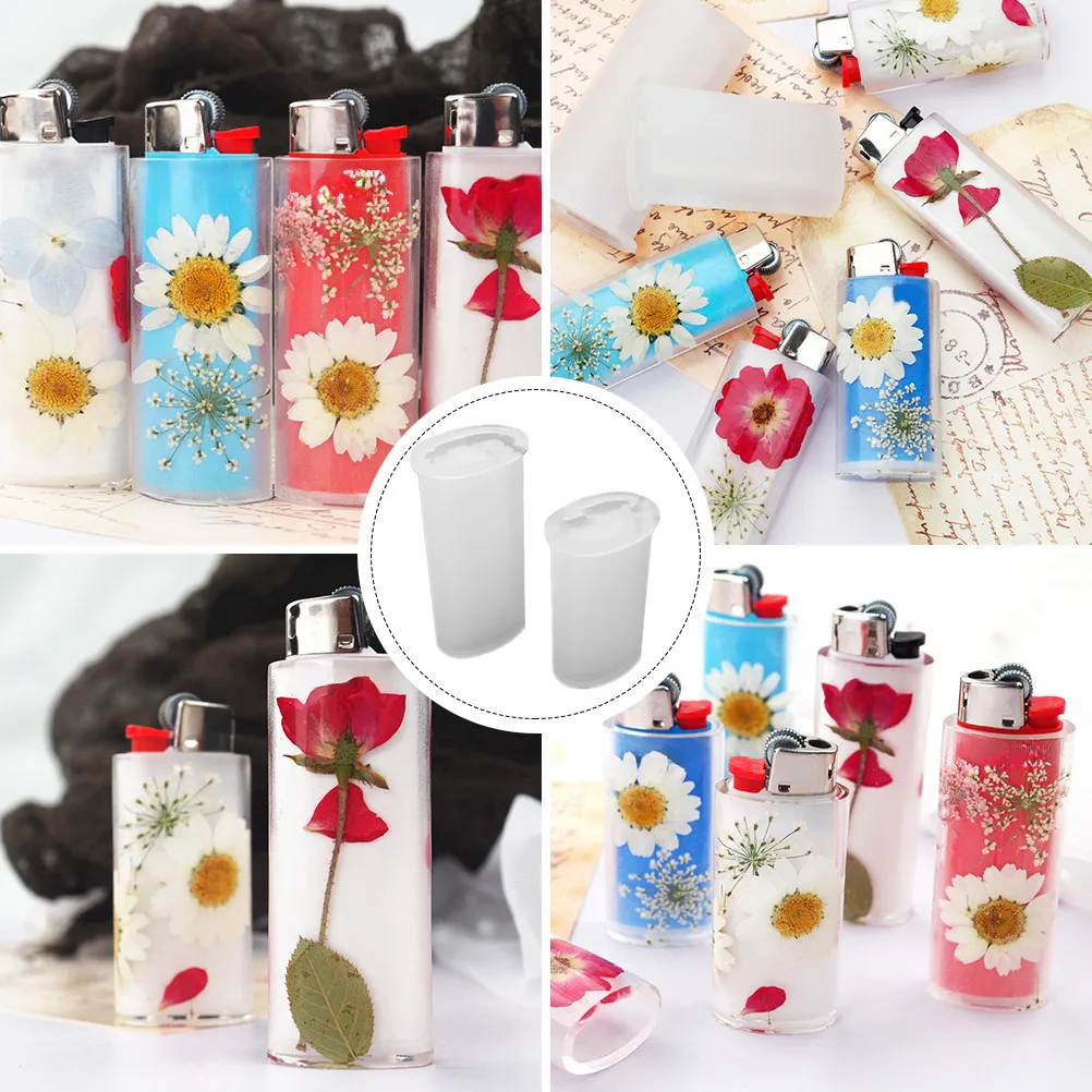 Silicone Resin Molds 2 Pack Crystal Drop Lighter Protective Cover DIY Craft Casting Tools