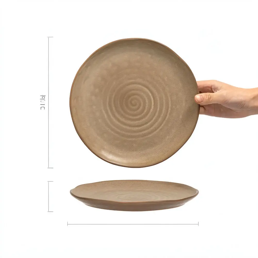 Decorative Retro Ceramic Tableware Set Round Plate Bowl Cup For Home Kitchen Dining Supplies Durable Quality Dish
