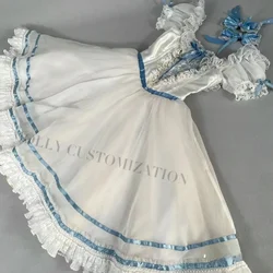 2024 New Clara White and Blue Irresistible Daughter Variation Diamond-encrusted Romantic Ballet Professional Performance Dress