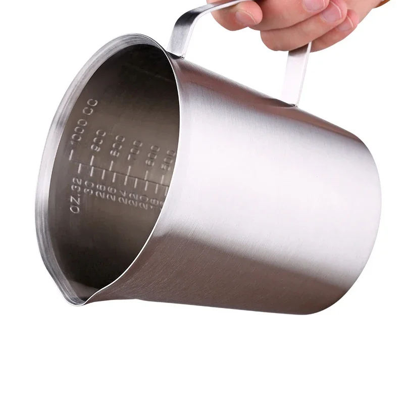 Taza medidora de acero inoxidable 304 gruesa con escala, vaso medidor práctico de gran capacidad para cocina, 2000ML, 1000ML, 500ML