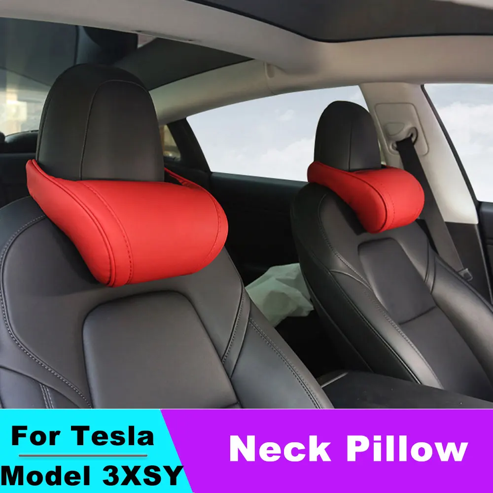 Memory Foam Neck Support Pillow For Tesla Model 3 X S Y Seat Lumbar Full Protect Cushion Headrest Waist Support Pad