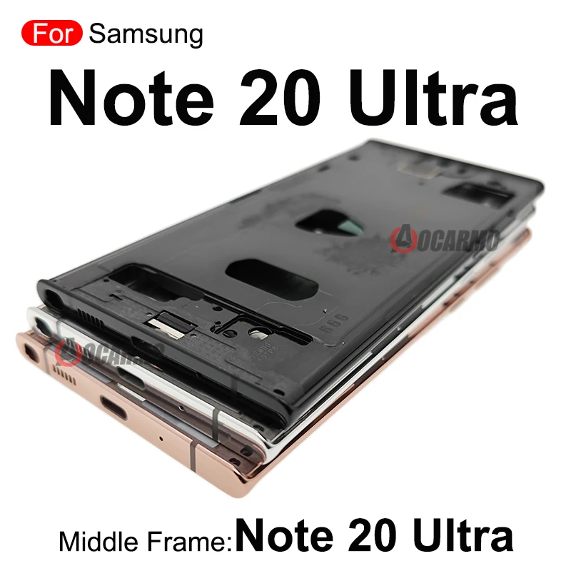 For Samsung Galaxy Note 20 Ultra N9860 Note20U Middle Frame With Power Volume Buttons Side Keys  Replacement Parts