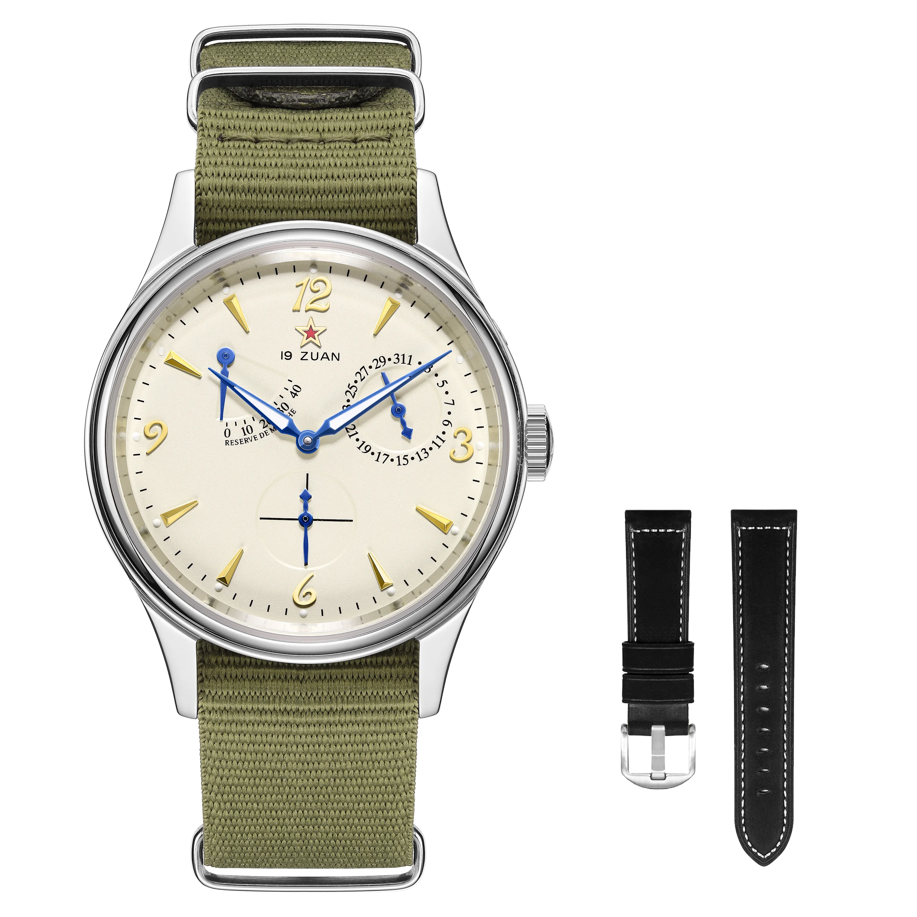 40mm Mens 1963 Pilot Watch Seagull ST1780 Movement Automatic Mechanical Watch  Sapphire Crystal Calendar Wristwatch reloj40mm Me