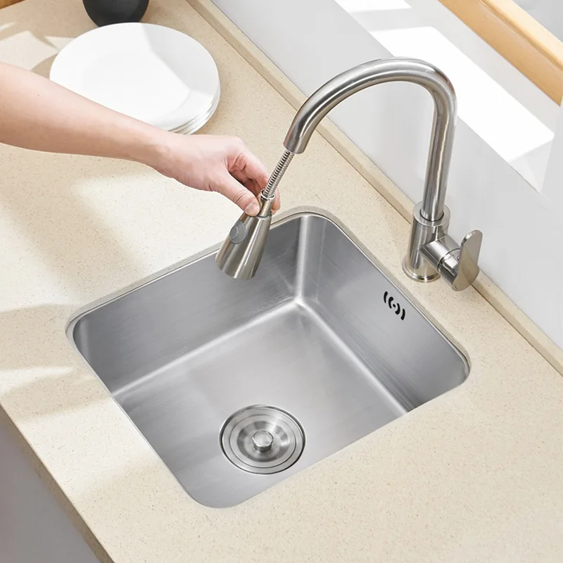 

Kitchen Sink Small Single Sink Under Basin Mini WasBasin Balcony Bar Dwashing Sink 304 Stainless Steel Sink