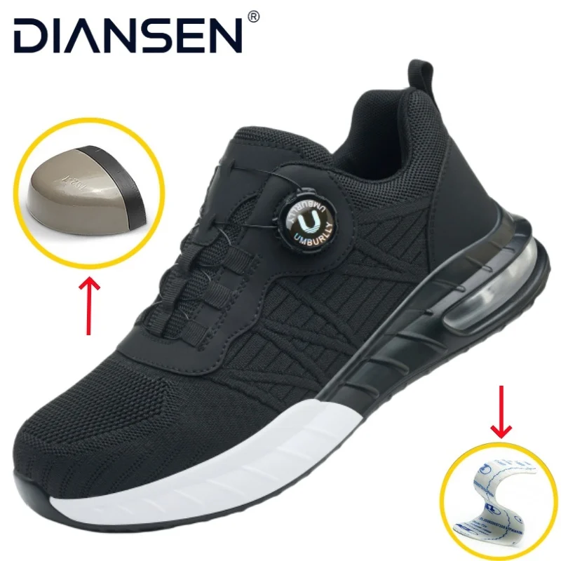 

Air Cushion Safety Shoes Man For Work Safety Boots Indestructible Construction Shoes Steel Toe Protective Men's Work Shoes