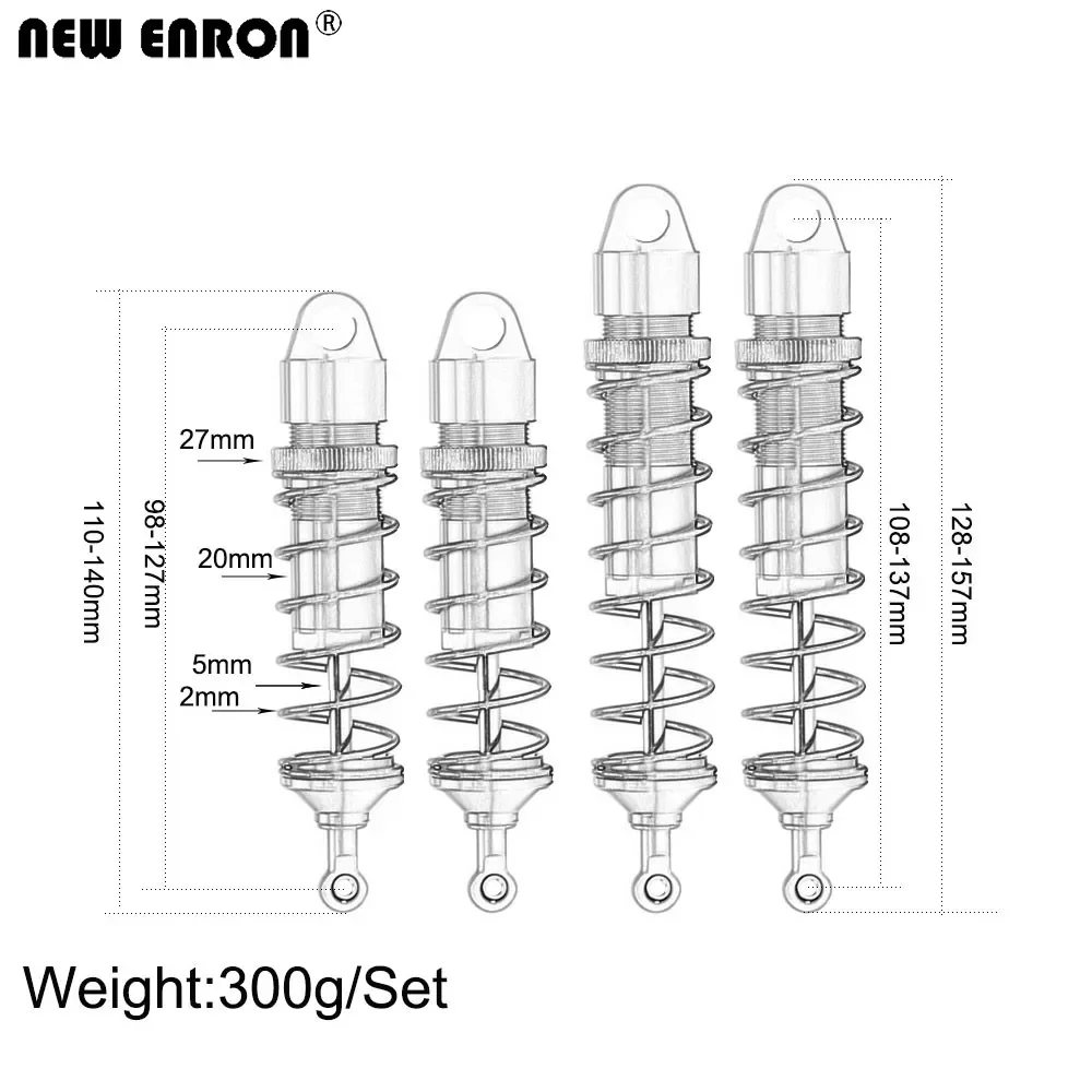 ENRON 알루미늄 6061 CNC 완충기 댐퍼 9660 9661, 1:8 RC 자동차 Traxxas 트럭 SLEDGE 95076-4 용, 98-128mm, 108-137mm, 신제품