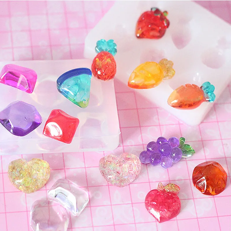 Wave Gem Epoxy Resin Mold Cute Fruit Silicone Mold DIY Hairpin Earrings Wave Mould