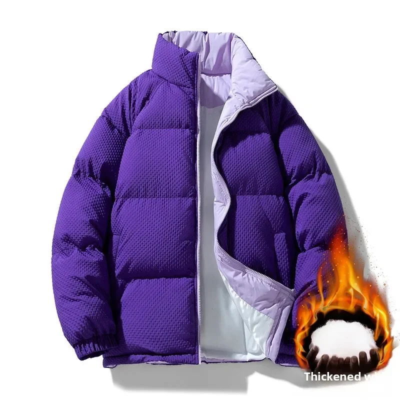 سترة سميكة مبطنة بالقطن للرجال والنساء للخريف والشتاء مقاومة للرياح ملابس الشارع بياقة واقفة معطف منتفخ للجنسين ملابس خارجية سترات #3