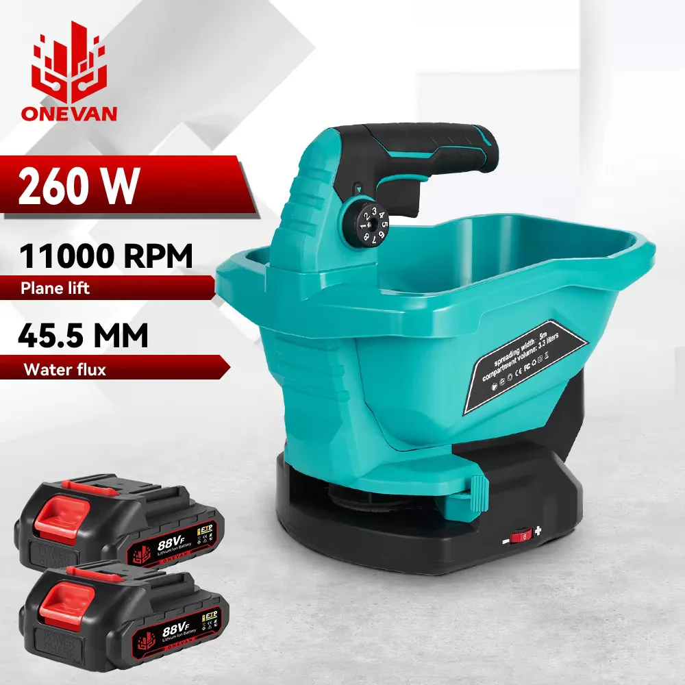 ONEVAN 6 Gears Electric Fertilizer Spreader Cordless Spreader 140° Adjustment Garden Power Tools For Makita 18V Battery Pin