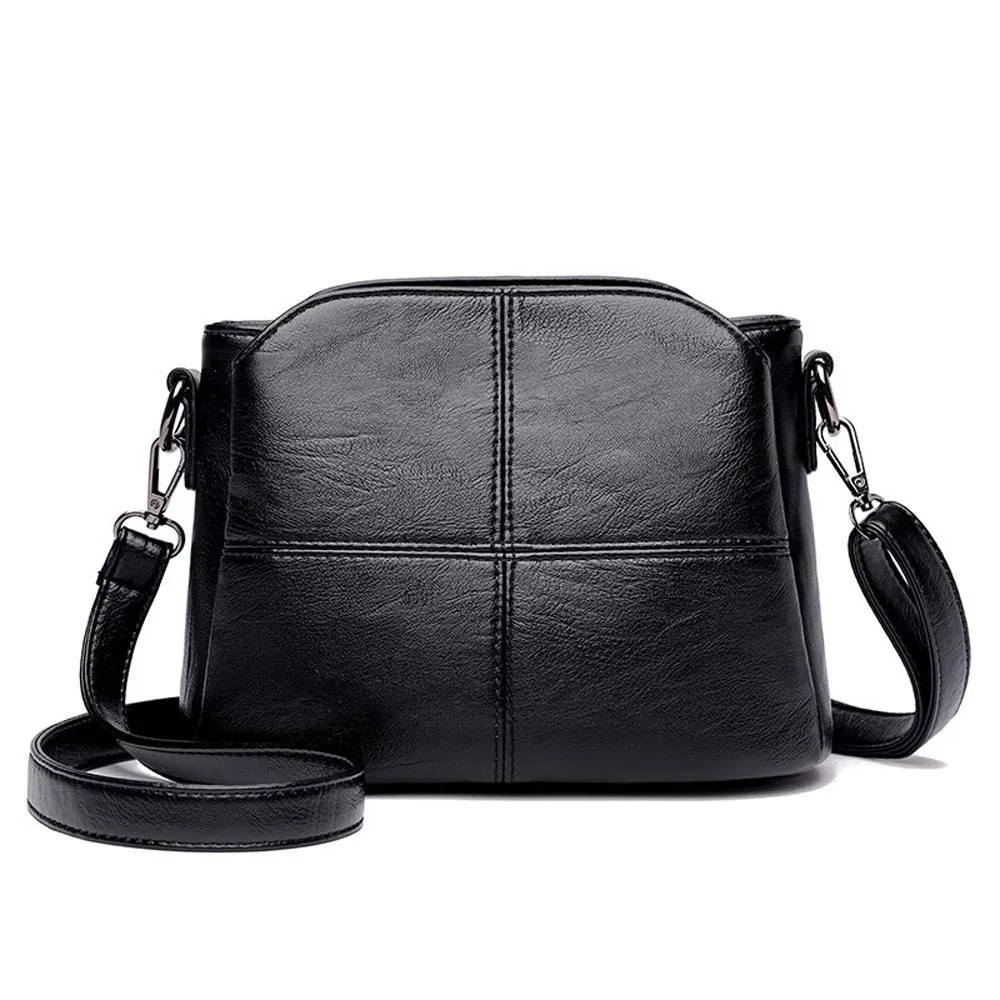 

Elegant Middle Aged Mom Bag Wide Strap Korean Style Large Capacity Shoulder Bag Anti-splash Water Solid Color