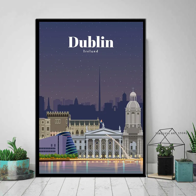Frameless Tokyo Ottawa Prague Sydney City Map Vintage Retro Travel Classic Canvas Paintings Posters Wall Art Pictures for Home L