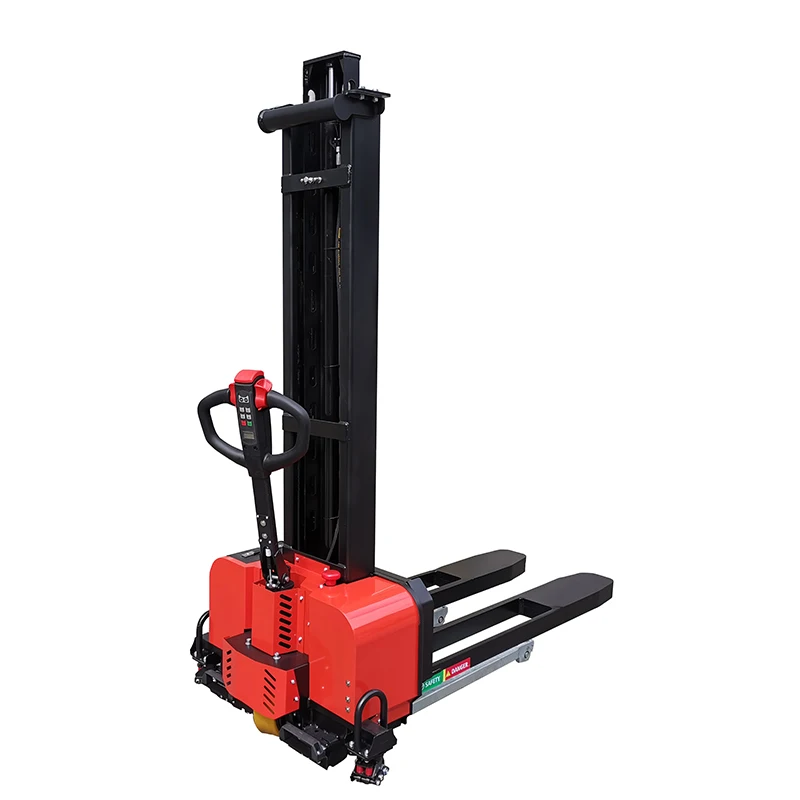

500 kg 700 kg 1000 kg 0.7m 1.0m 1.3m 1.6m Automatic self-lifting semi-electric stacker Electric self-loading pallet stacker