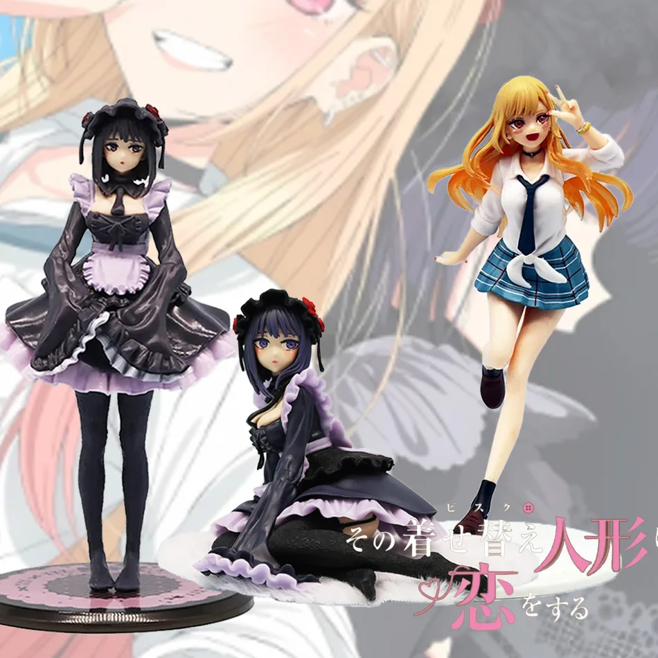私のドレスアップダーリンアニメフィギュア - 北川マリン黒メイドアクションフィギュアしずく黒江スタチューコレクションデコレーションモデルトイ