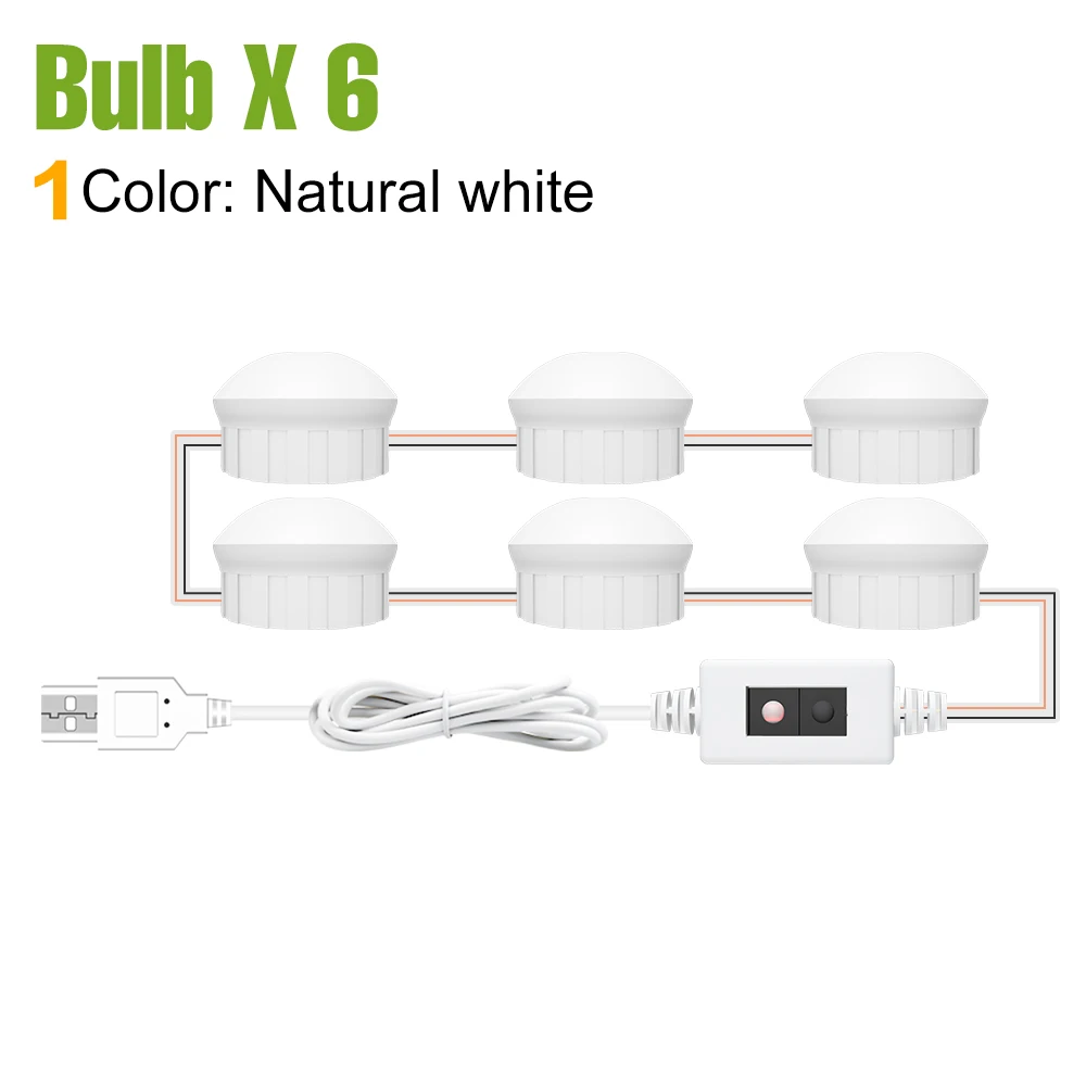 LED Make-upspiegel Gloeilamp Kaptafellamp Dimbaar Thuis Badkamer Slaapkamer Spiegels Decoratie Verlichting Wit/Roze USB DC 5V