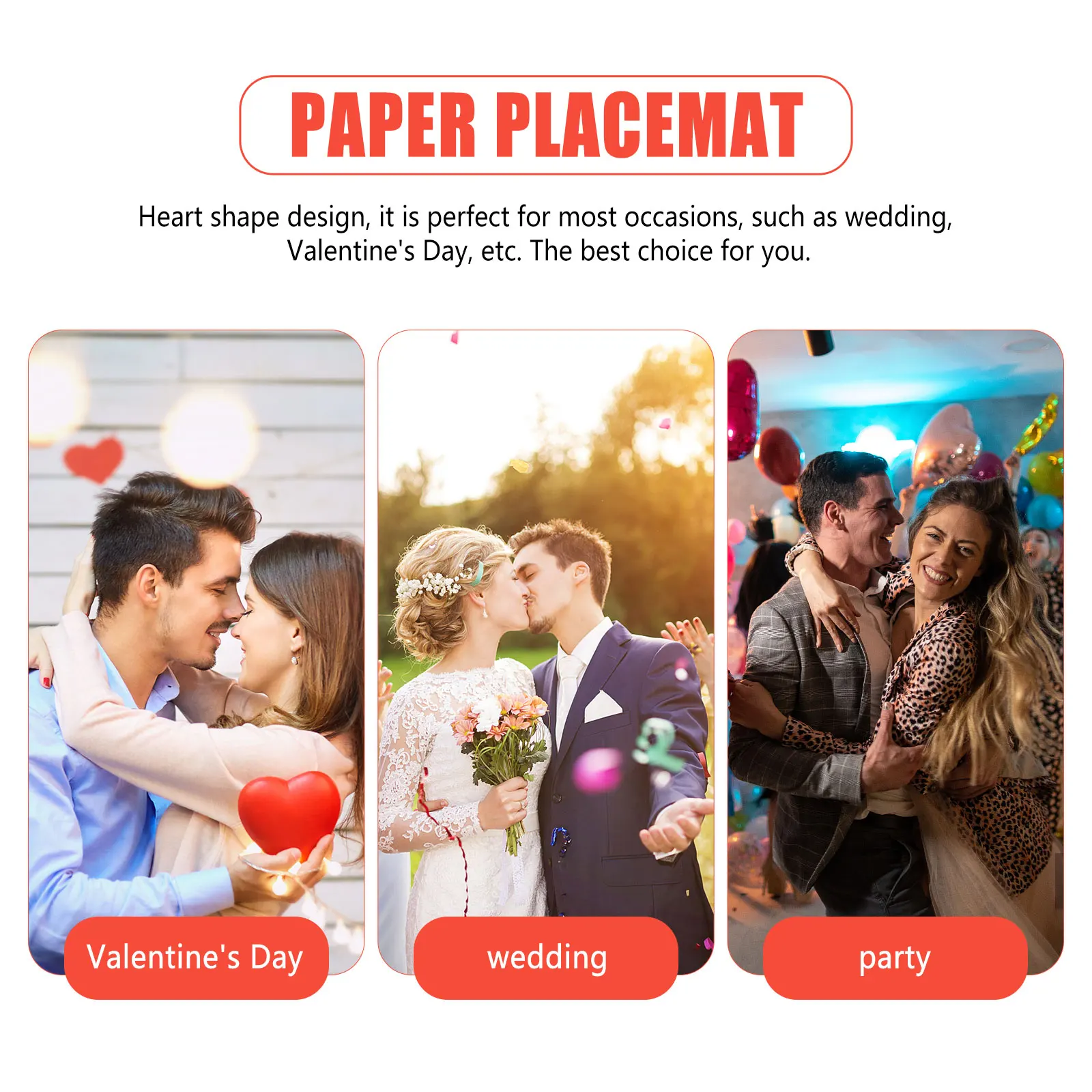 

100 Sheets Heart Shaped Doilies Food Grade Paper Cake Placemats Wedding Baby Shower Decoration Baking Tools Kitchen Bar Supplies