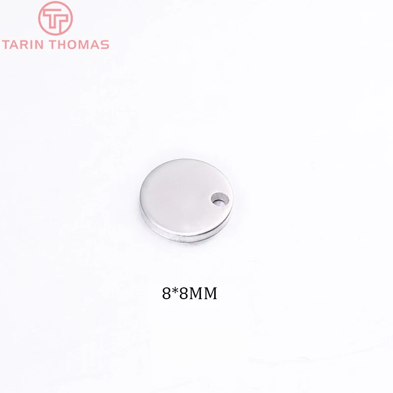 (1787)20PCS 8MM 10MM 12MM 14MM 16MM 24K Gold Color Brass Round Disk End Charms Jewelry Findings Earrings Accessories Wholesales
