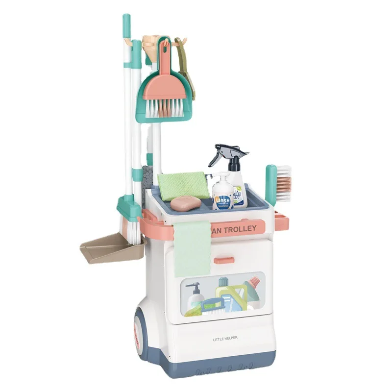 Equipo médico de simulación para niños, aspiradora de mesa médica, limpieza de coche, supermercado, mesa de compras, juguetes, juego, iniciación divertida