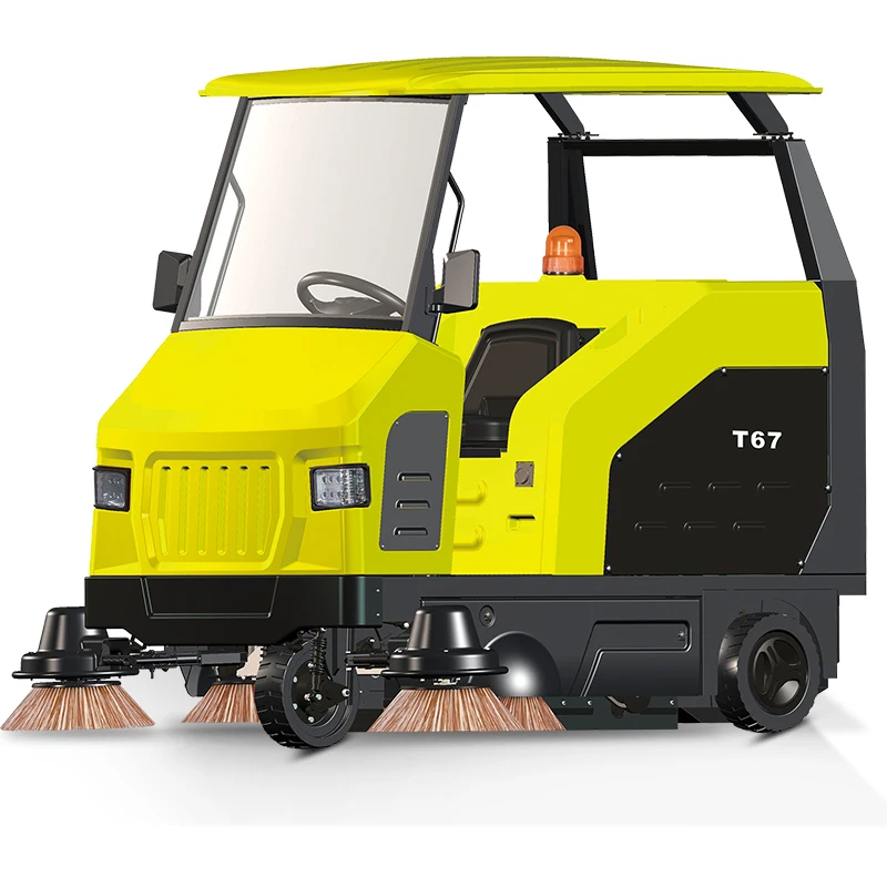 معدات تنظيف مكنسة القيادة عالية الطاقة، آلة صفق الشوارع الأوتوماتيكية الصناعية ذات السعة الكبيرة