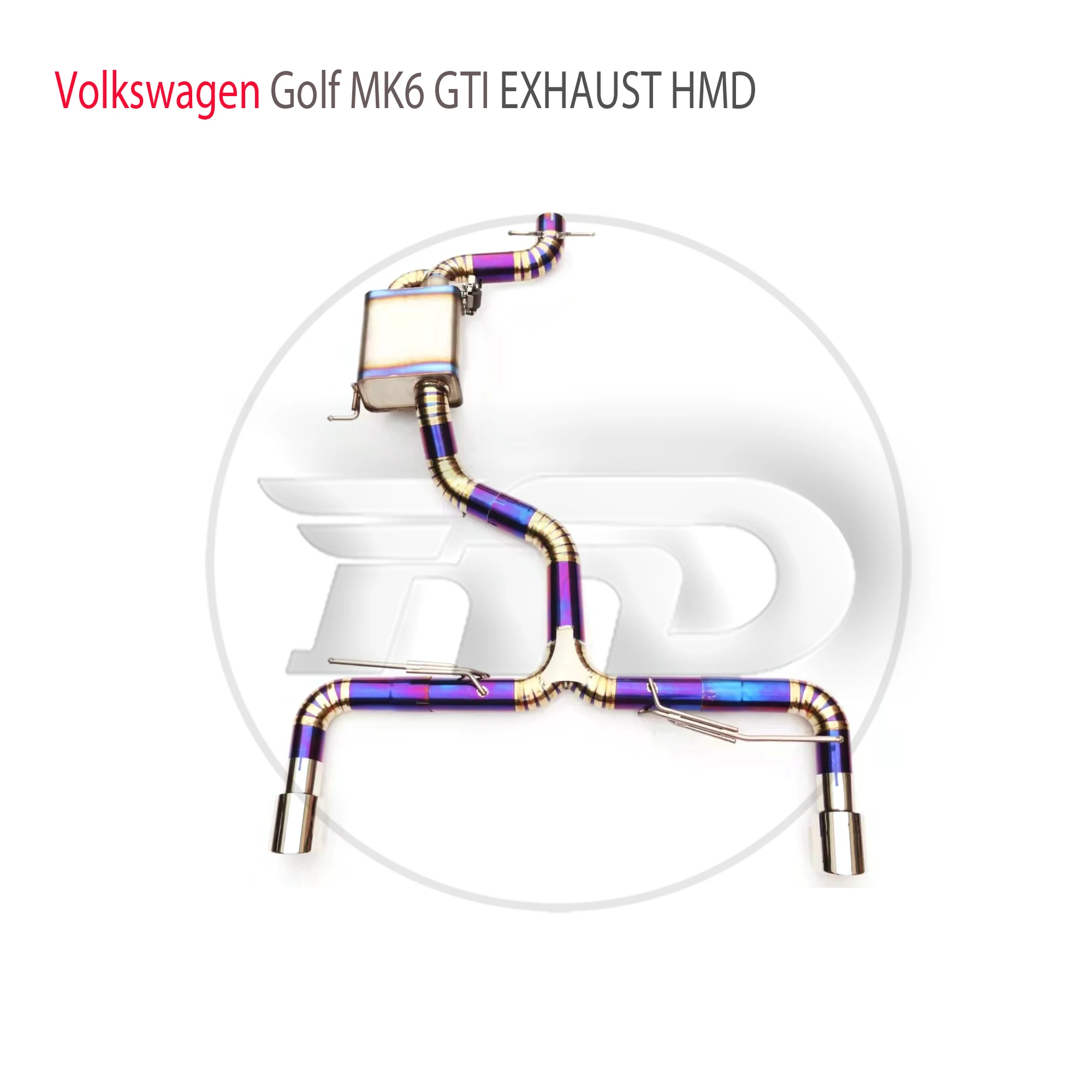 HMD Titanium Alloy Exhaust Systems Performance Catback For Volkswagen Golf MK6 GTI 2.0T Valve Muffler