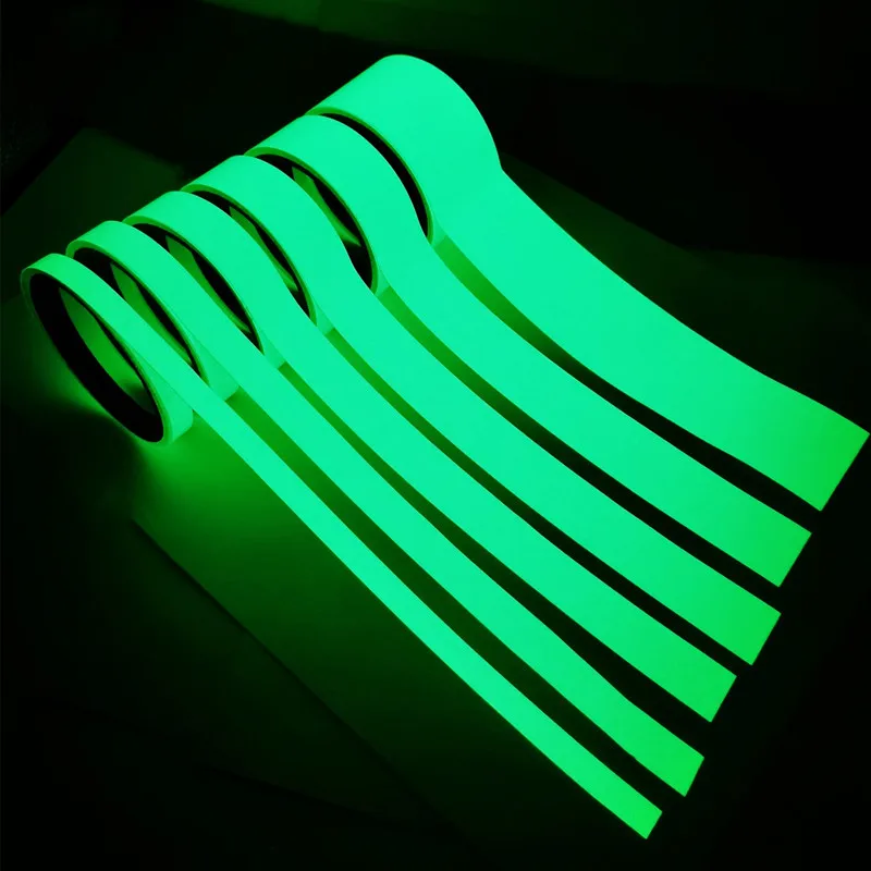 3M Fluorescent Stickers Tape Green Luminous Tape Staircase Fire Warning Glow in the Dark Can Be Cut Night Light Strip Wall