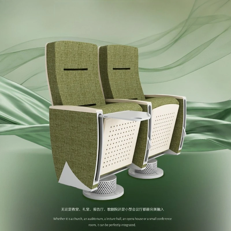Auditorium Chairs Ladder Classroom Lecture Hall Seats, Ventilated Wood Panel Fabric Chairs with Tables