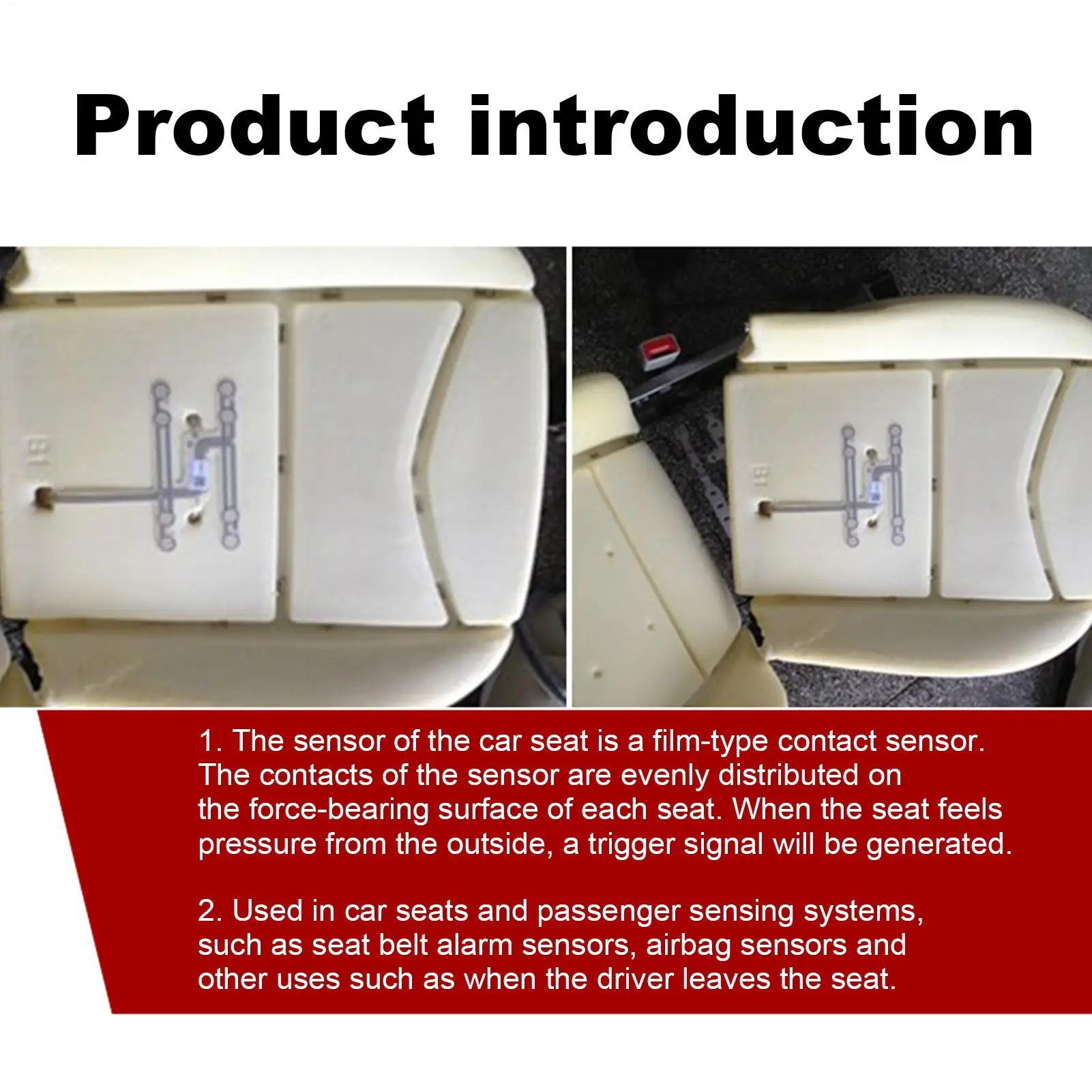 Car Seat Pressure Sensor Universal Car Seat Pressure Sensor Safety Belt Pressure Sensor Seated Type Occupied Alarm Pad