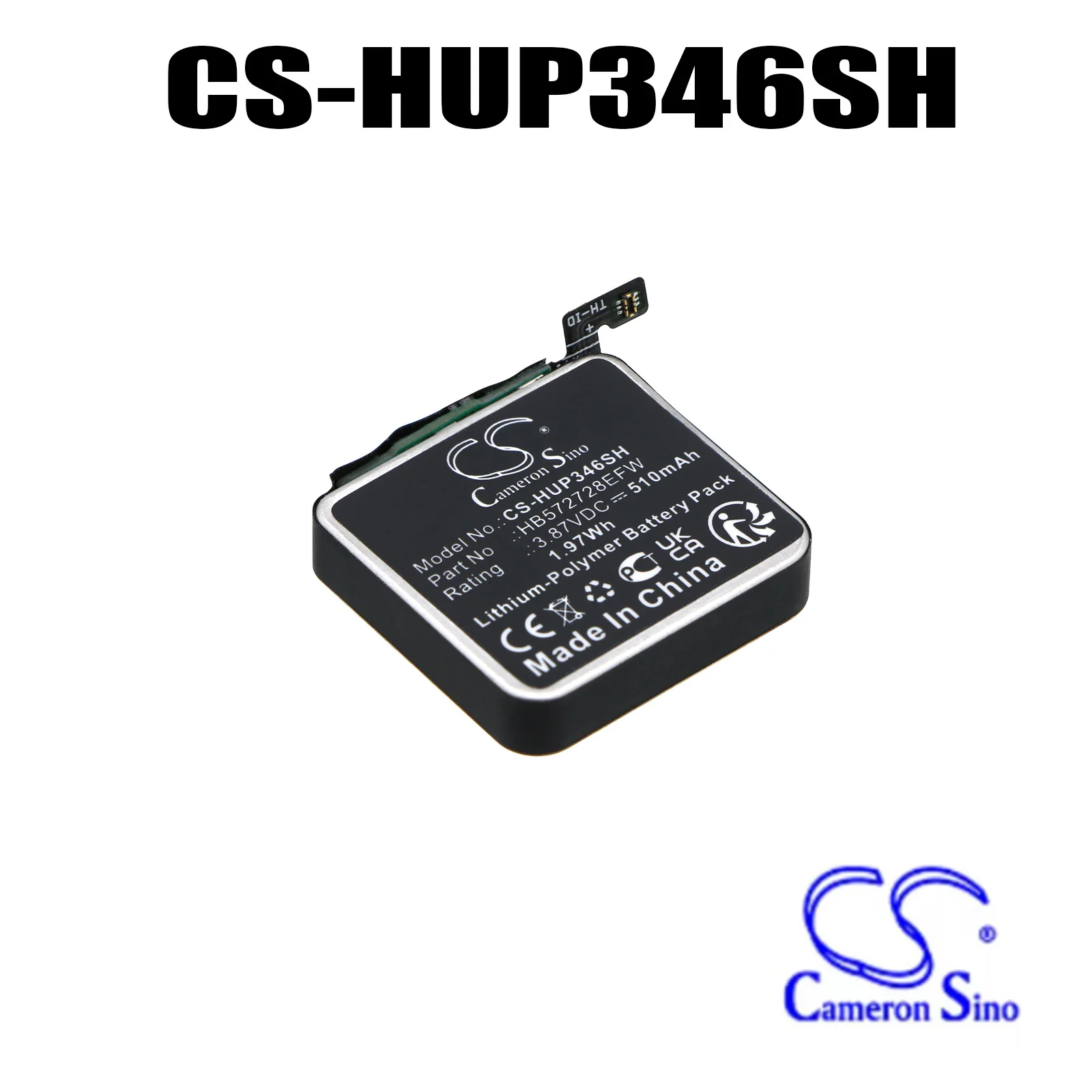 Smartwatch 510mAh / 1.97Wh Battery For Huawei:Watch GT3 Pro 46mm,HB572728EFW,--Li-Polymer--3.87V--510mAh / 1.97Wh