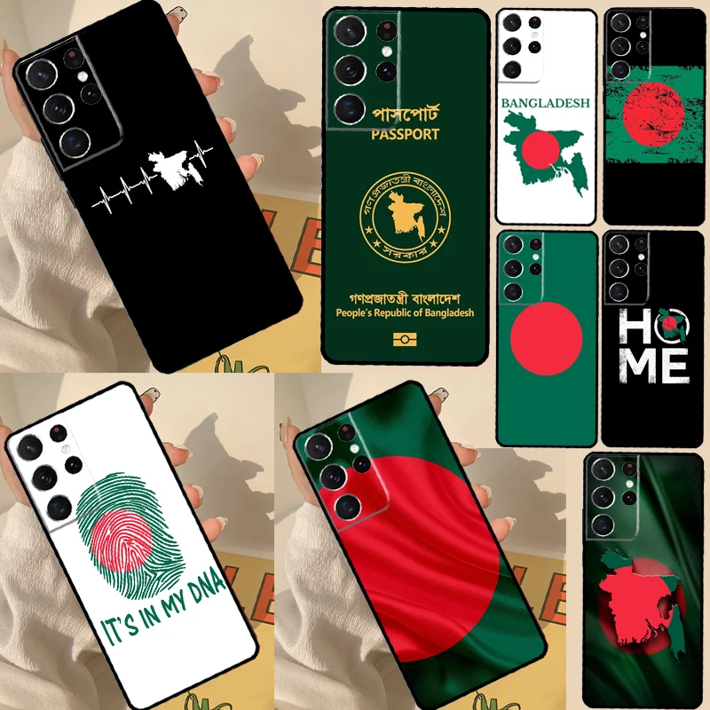 Bangladesh Flag Case For Samsung Galaxy S22 Ultra Note 20 S21 Ultra S9 S10 Note 10 Plus S20 FE Phone Cover