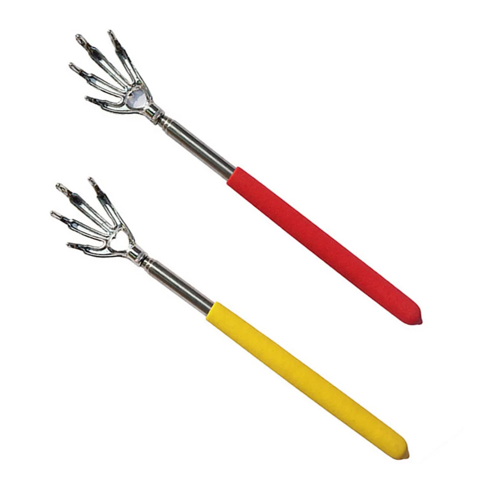 

3Pcs Telescopic Back Scratcher Durable Stainless Steel Portable Design Long Rubber Handle Creative Use Gift Back Scratcher