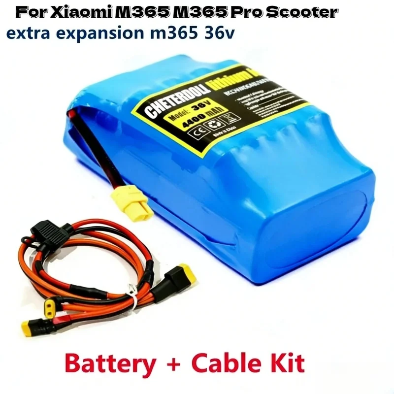 

Aleaivy 36V 4.4Ah Rechargeable Lithium Ion Battery Extra Expansion Pack with Cable Kit for Xiaomi M365 M365 Pro Scooter