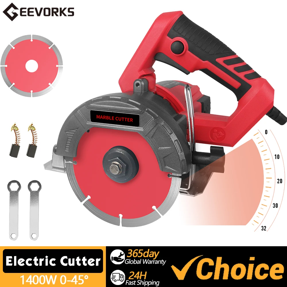 

1400W Marble Cutter Ceramic Tile Cutting Machine Wall Grooving Machine Channels Cutter Concrete Cutting Machine 0-45Degree Bevel