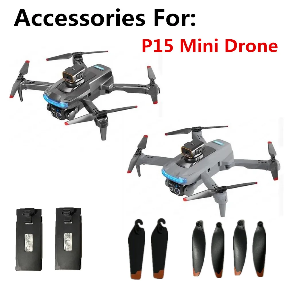 Accesorios originales para Mini Dron P15, hélice de batería de 3,7 v, 1800mAh/ 3600mAh, hoja de arce, piezas de repuesto