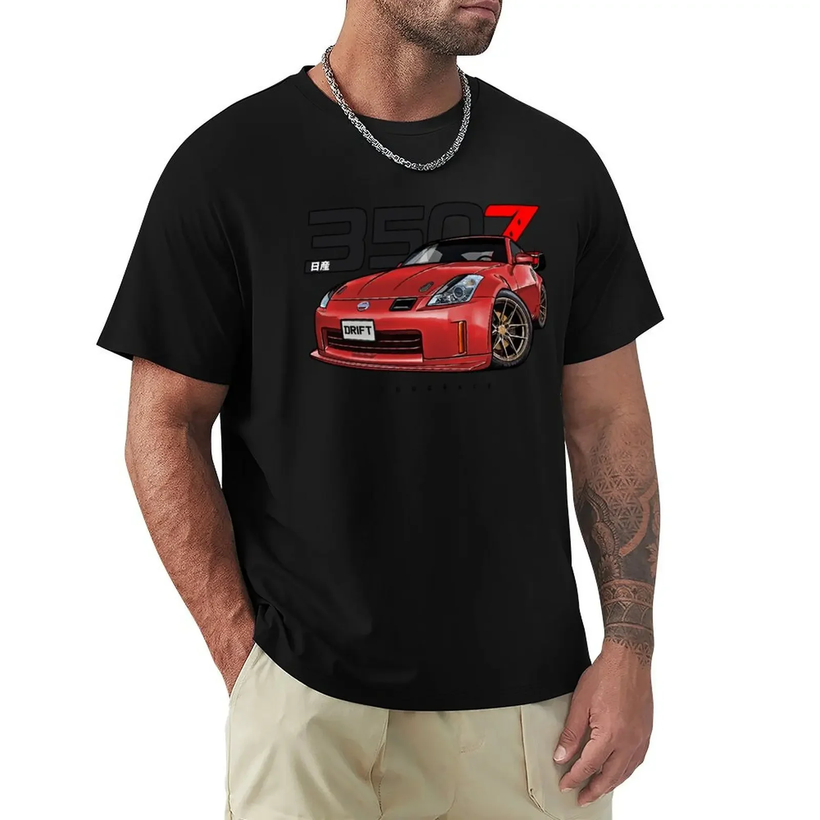 oversized sublime summer clothes black t shirts for men Car Illustration 350Z T-shirt tshirts for mens designer clothes 2024 man