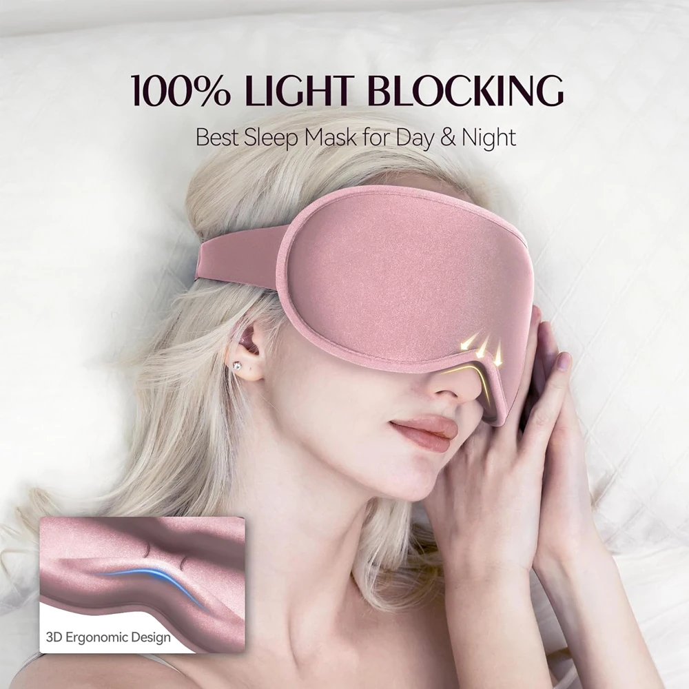 3D Memory Foam Sleep Mask Upgraded Blockout Light Eye Mask Eye Pressure Blindfold for Travel Sleep Aid Eye Cover Slaapmask