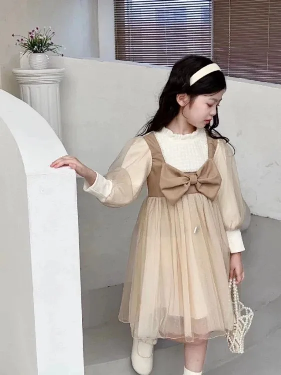 Girls' Middle-aged and Older Children Princess Dress 2023 Spring and Autumn Models New Children Autumn Dress Girls Dress