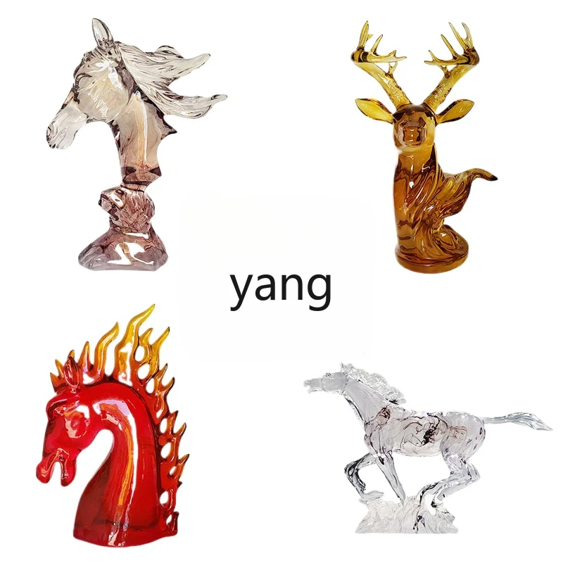 Yjq Art Abstract Animal Sculptured Ornaments Transparent Decorative Artwork Resin Crafts Hotel