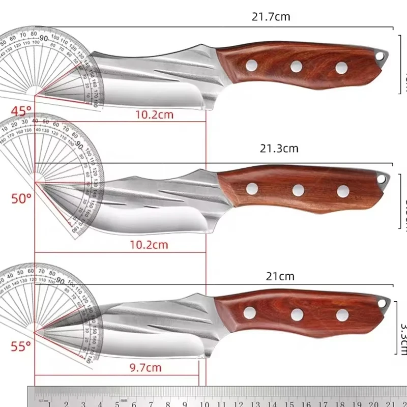 Profesjonalny nóż do trybowania Nóż rzeźniczy ze stali nierdzewnej Kuty nóż do cięcia owoców Nóż szefa kuchni Drewniany nóż do grillowania Nóż do