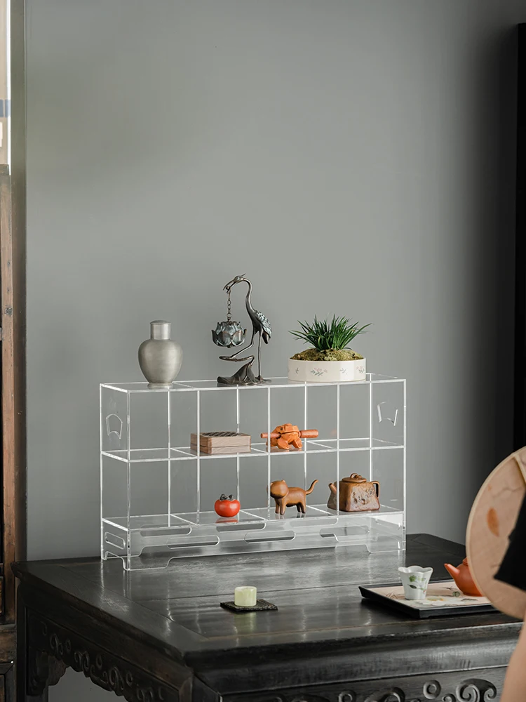 

Acrylic Tea Set Display Stand Chinese Sle Storage Ra Multi-Treasure Cabinet Peculiarities of New Chinese Design