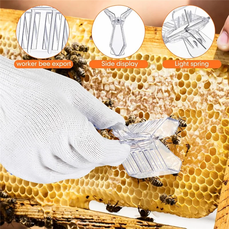 BHTS-Honey Harvesting Beekeeping Tool Set Double Sieve Honey Strainer, Frame Grip, Coverless Fork, Coverless Needle Roller