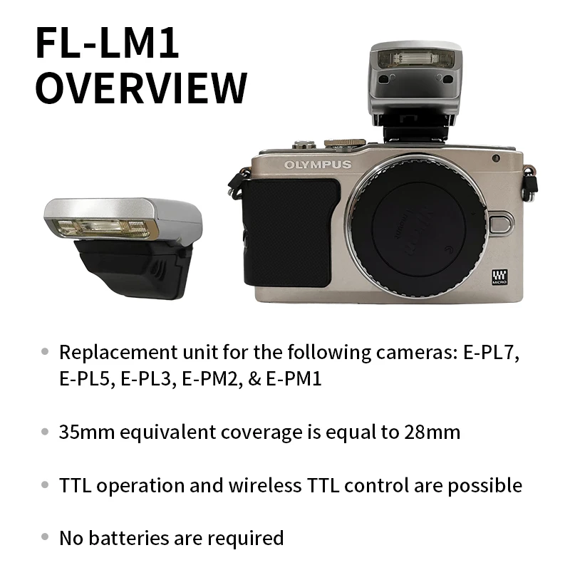 DH Olympus FL-LM1 TTL flash suitable for Olympus E-PL7 E-PL5 E-PL6 E-PL8 E-PM2 E-P5 OM-D E-M1 E-M5 EM1 EM5 digital camera