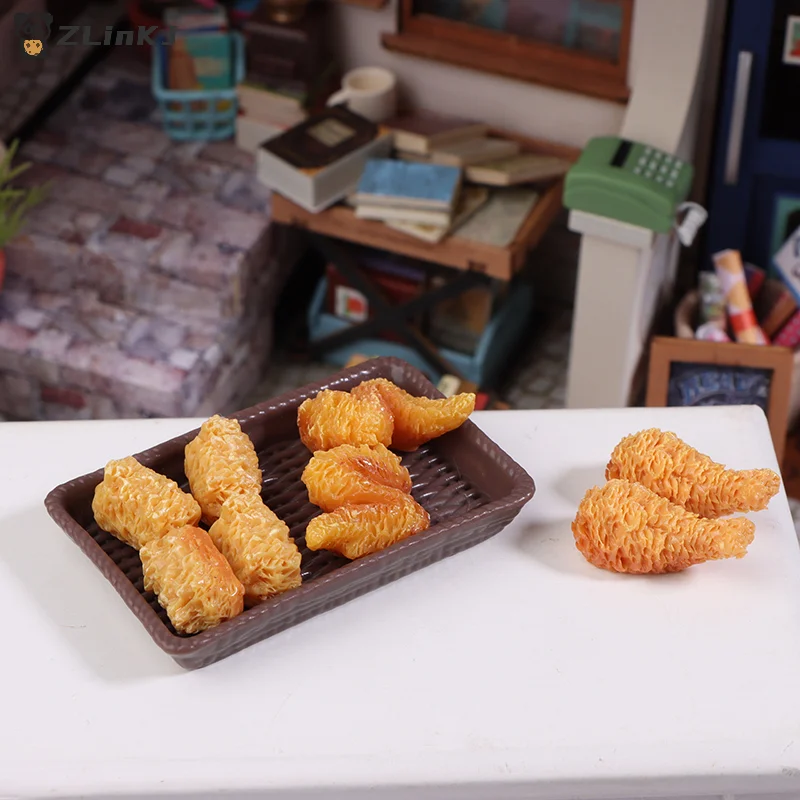 ▶ 1 مجموعة صغيرة محاكاة الدجاج المقلي المنمنمات الغذاء بيت الدمية ديكور DIY لوازم نموذج الغذاء زخرفة لعبة دمية الملحقات #2