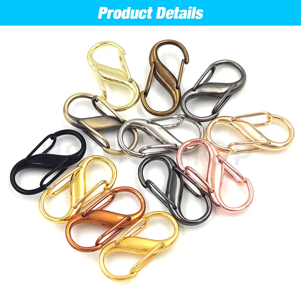 2pcs Metal S-type Buckle Fashion Mini Snap Hook Necklaces Connectors For Leathercraft Garment Bag Key Ring DIY Jewelry Findings