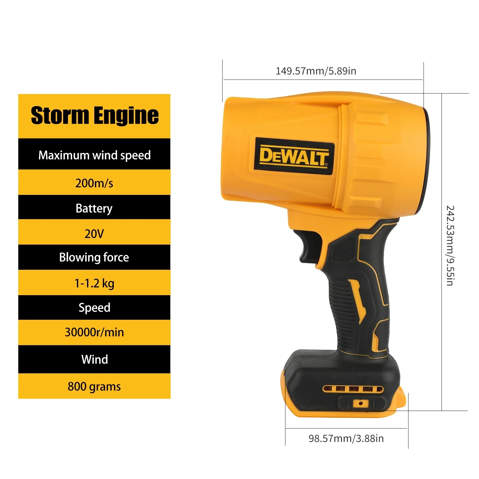 For DEWALT D317 20V Lithium Cordless Leaf Blower 1080W 30000RPM Variable Speed Portable Outdoor Garden Yard Cleaning Hand tools