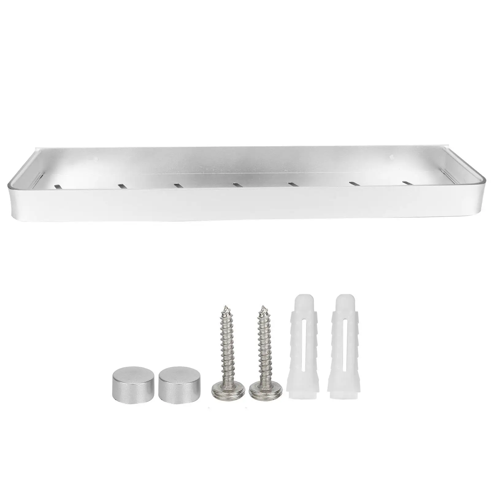 Wall-Mounted Space Aluminum Shower Shelf - Single Layer Shampoo Storage Rack for Bathroom