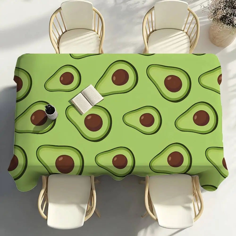 Cute Avocado Fruit Table Cloth Party Decor Dining Room Home Kitchen Patios Waterproof Stain-Proof Table Cloth
