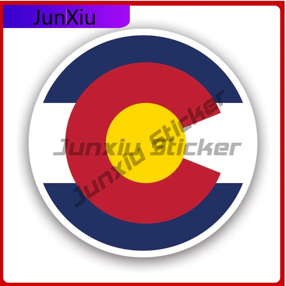 

Colorado C Logo Round Flag Sticker Uv Protected Decals Co Denver Boulder Fort Collins Rocky Mountains State Flag Patriotic Car