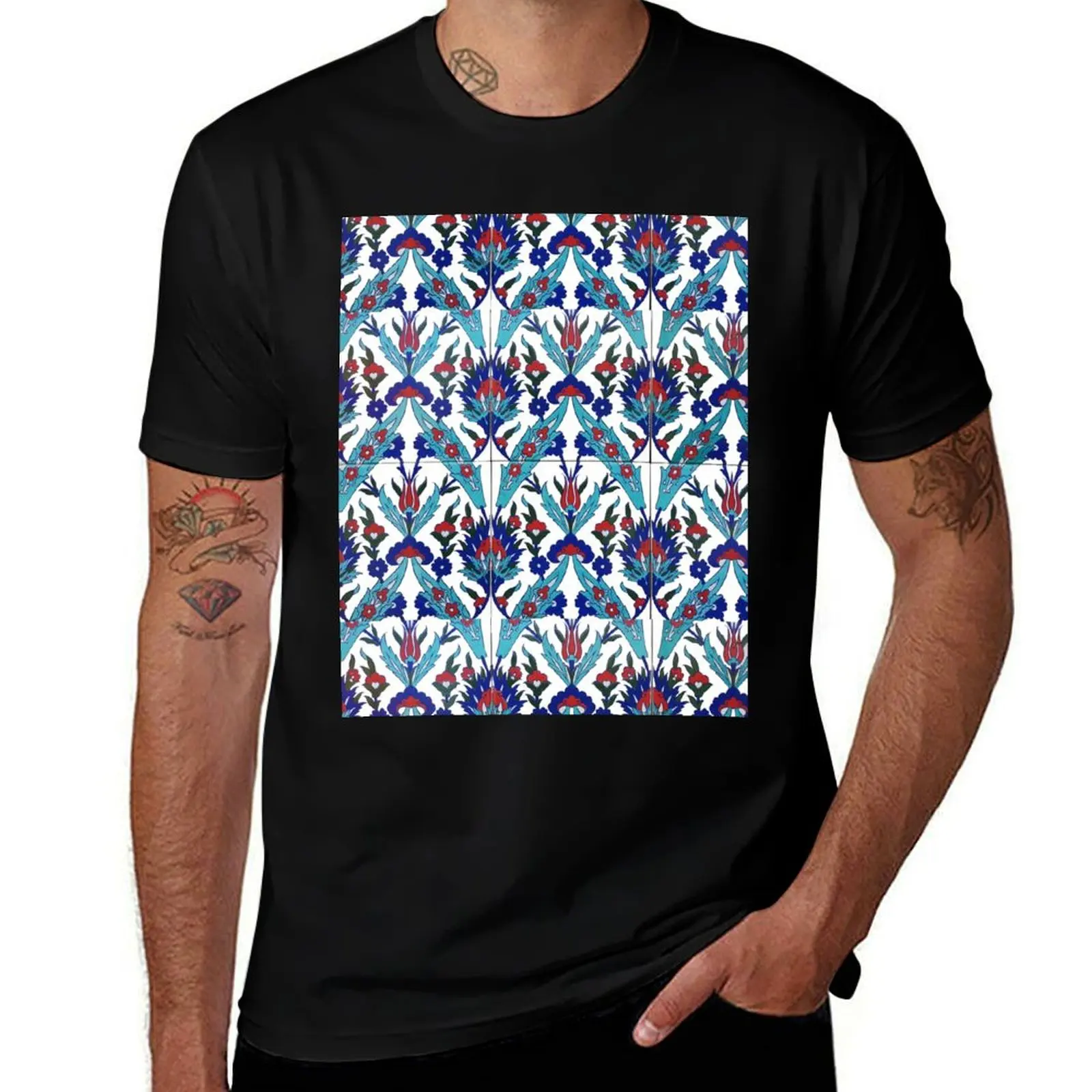 

Pattern vintage Iznik man mens Turkish for T-Shirt t shirts man graphic shirt t casual shirts t graphic Floral