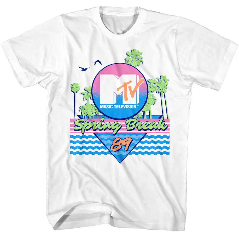 Mtv Spring Break Neon Palms '89 Men'S T Shirt Trees Daytona Beach Music